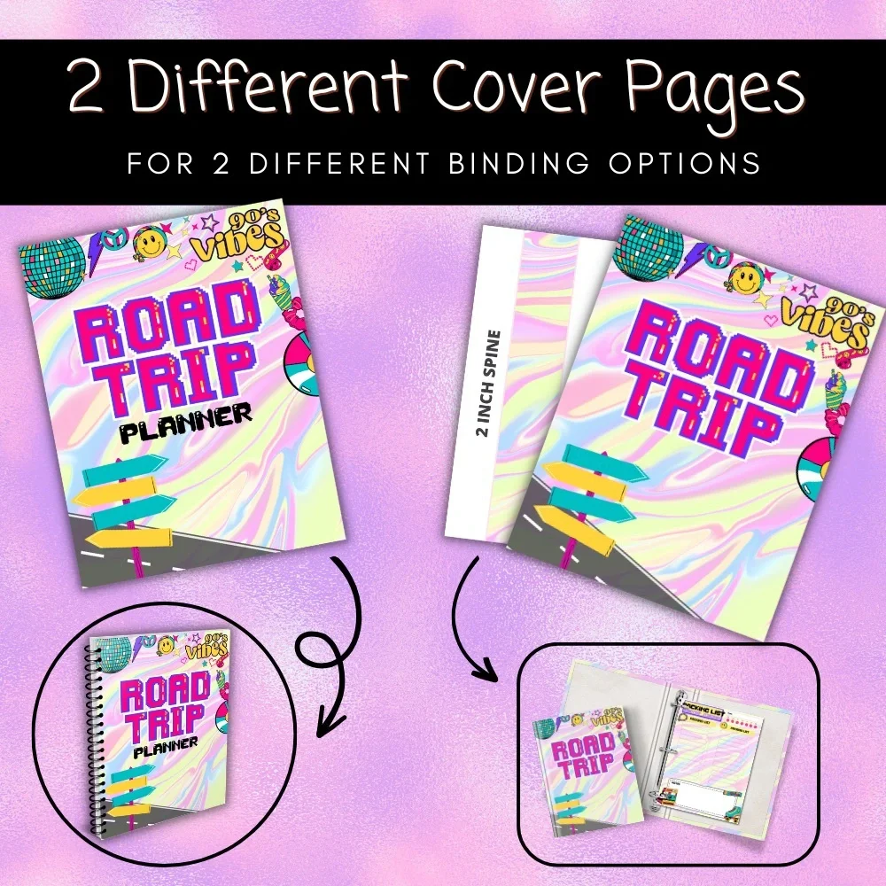 Colorful Road Trip Planner Binder